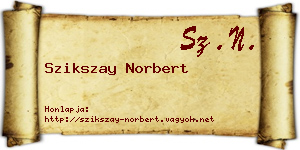 Szikszay Norbert névjegykártya