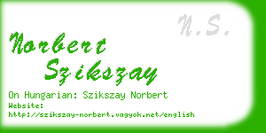 norbert szikszay business card